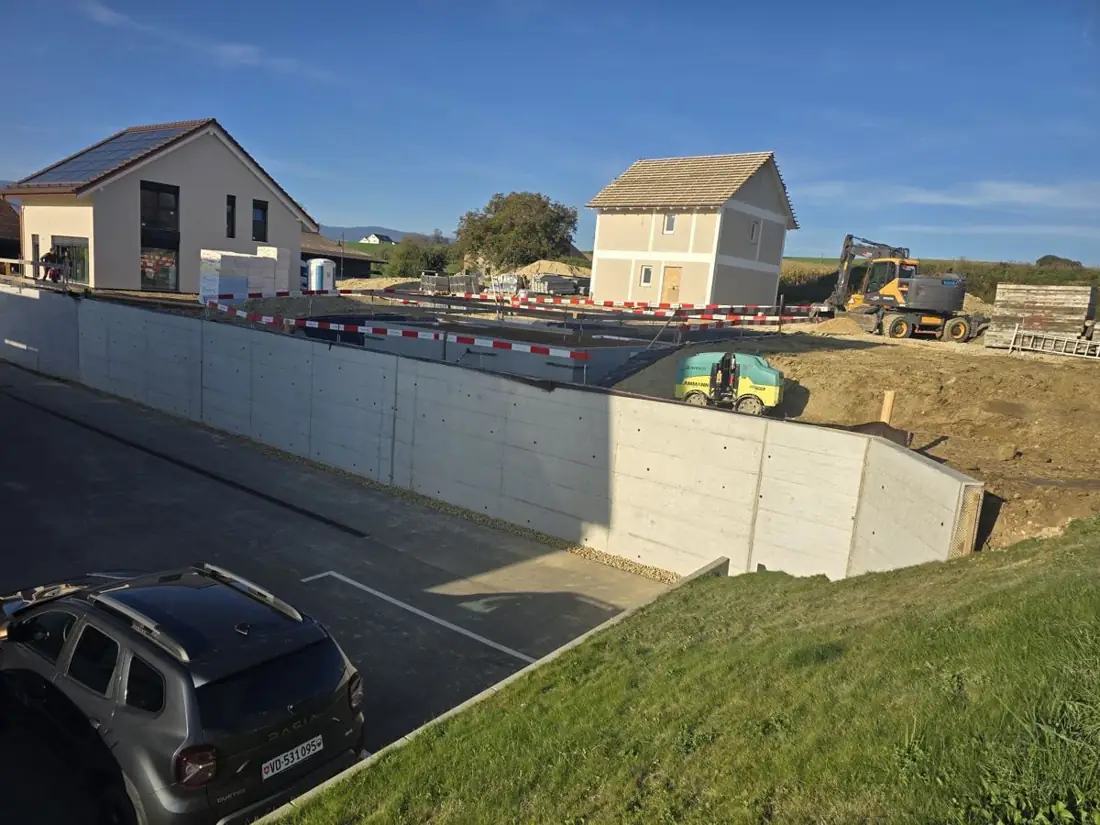 Mur de soutènement terminé